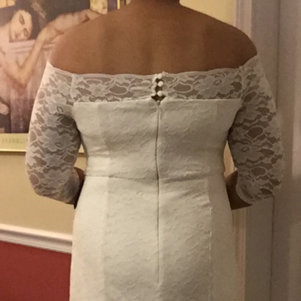 TORRID LACE OFF SHOULDER FIT & FLARE WEDDING DRESS - Picture 8 of 15